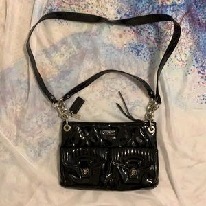 Authentic Black Patent Leather Coach Bag